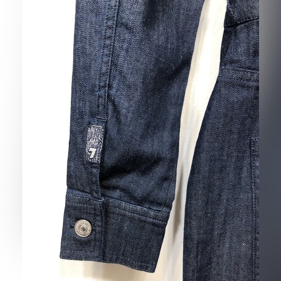 7 for all Mankind Denim Jumpsuit Zip Front Long Sleeve Bootcut XS - Picture 8 of 16